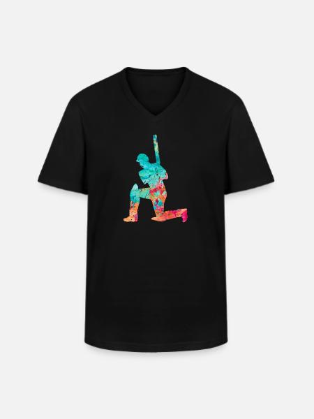 Cricketers in Popart - Men's V-Neck T-Shirt - black