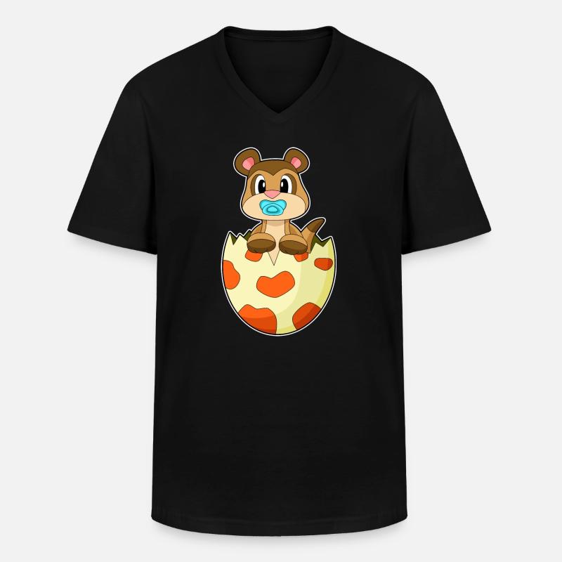 Erdmännchen Schnuller - Männer-T-Shirt mit V-Ausschnitt - Schwarz