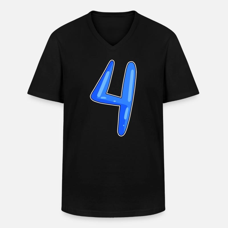 4 - Männer-T-Shirt mit V-Ausschnitt - Schwarz