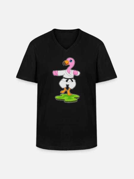 Flamingo Karate Martial Arts - Men's V-Neck T-Shirt - black
