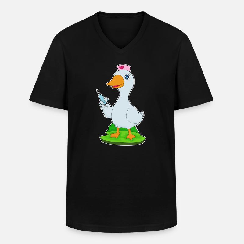 Seringue d’infirmière de canard - T-shirt col V Homme - noir