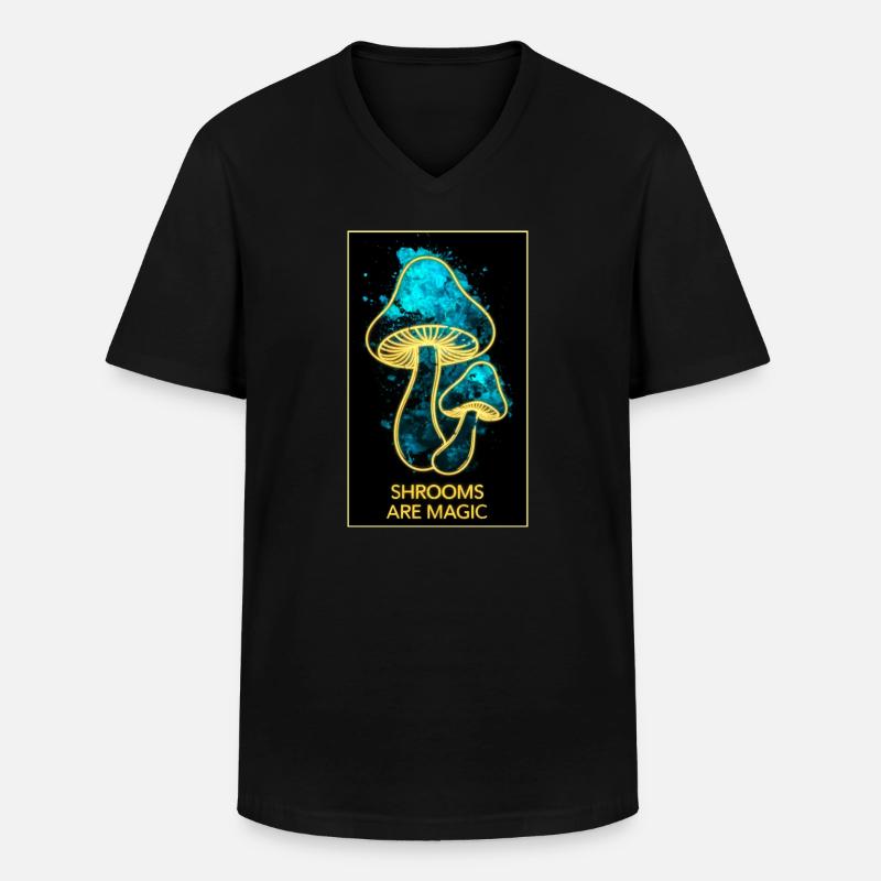 Shrooms are magic - Männer-T-Shirt mit V-Ausschnitt - Schwarz