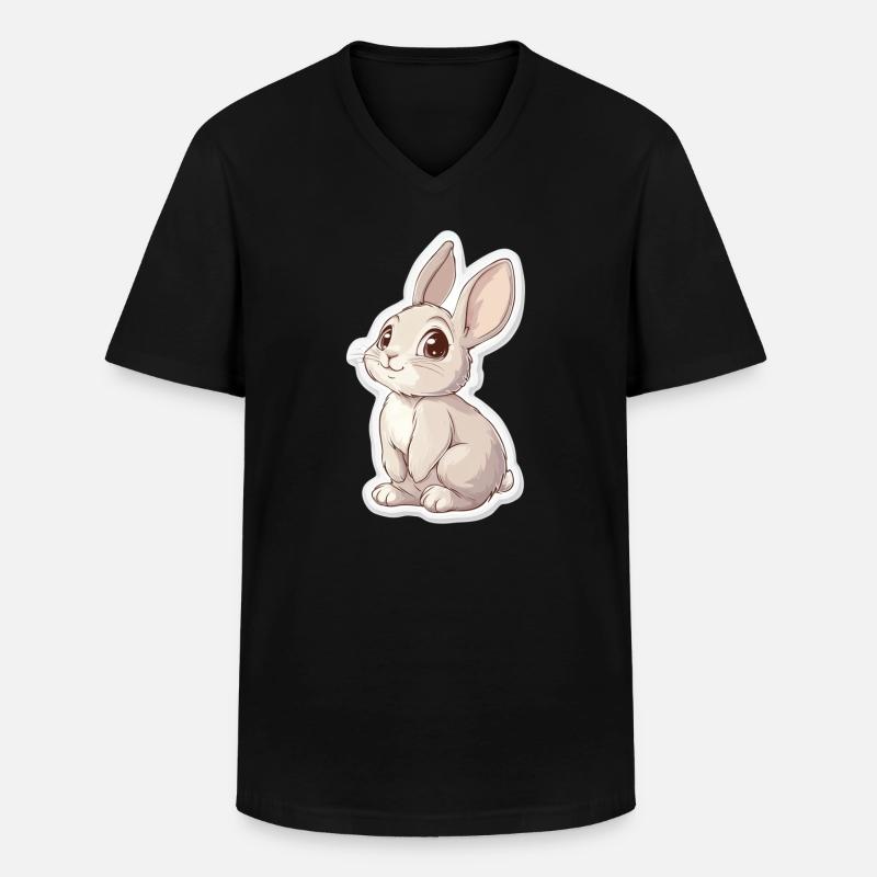 Hase - Männer-T-Shirt mit V-Ausschnitt - Schwarz