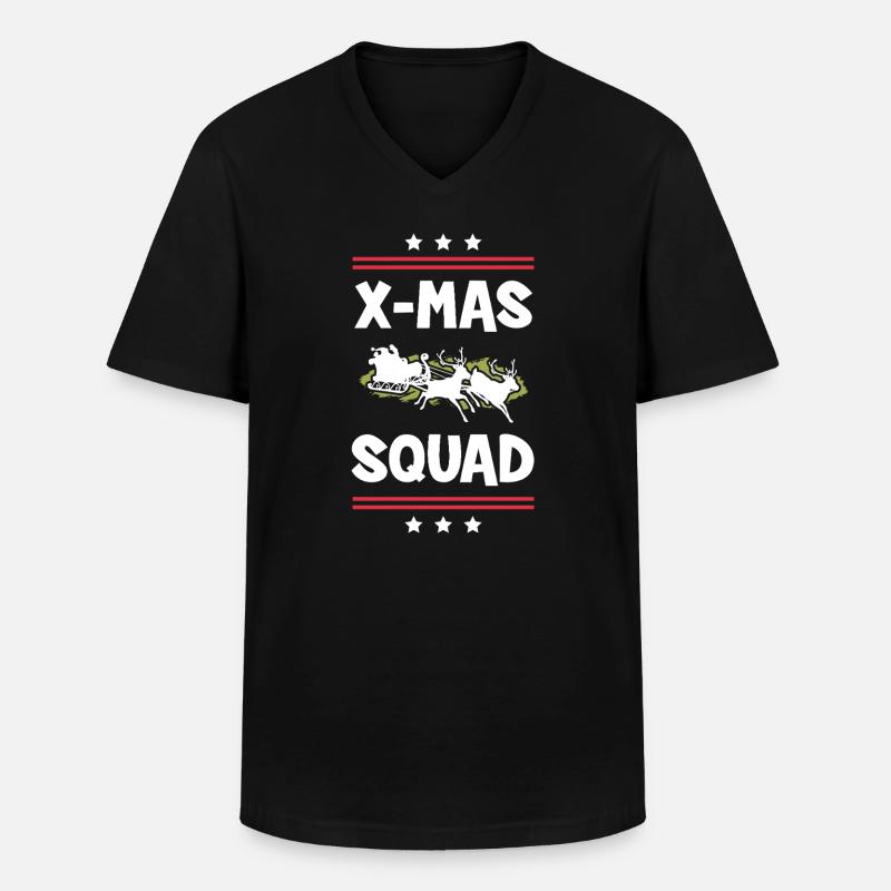 X-Mas Squad - Männer-T-Shirt mit V-Ausschnitt - Schwarz