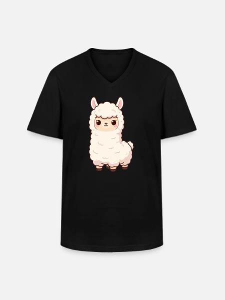 Alpaca Kawaii Gift Birthday - Men's V-Neck T-Shirt - black