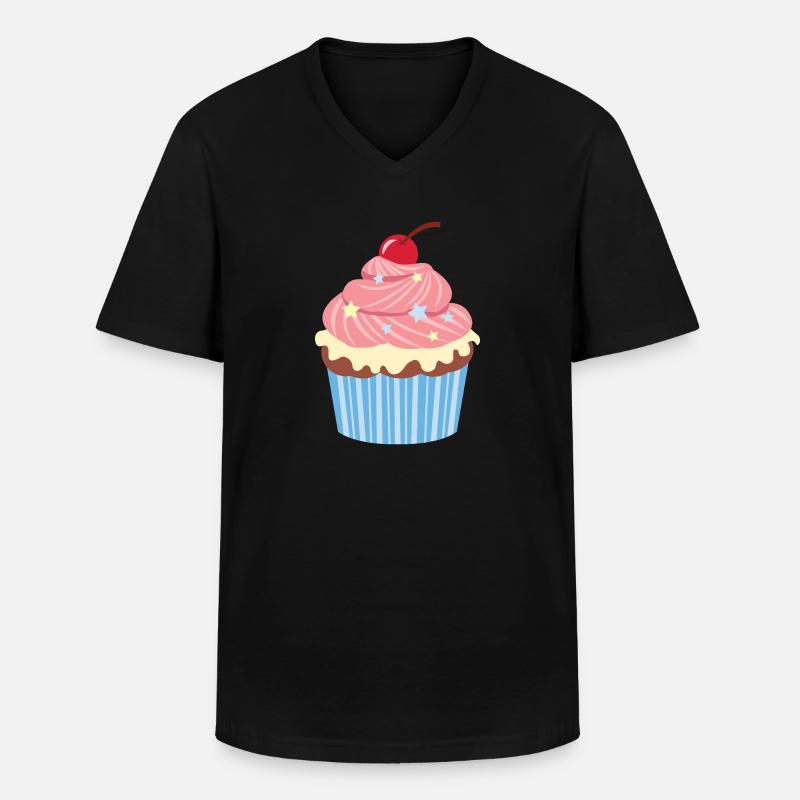 Cherry Cupcake - Männer-T-Shirt mit V-Ausschnitt - Schwarz