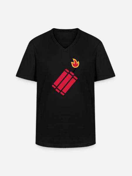 Bombe dynamite - T-shirt col V Homme - noir