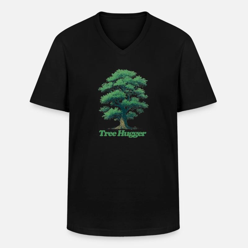 Baum-Umarmer - Männer-T-Shirt mit V-Ausschnitt - Schwarz