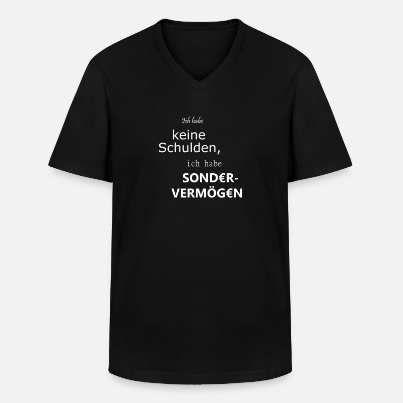 Sondervermögen - Männer-T-Shirt mit V-Ausschnitt - Schwarz