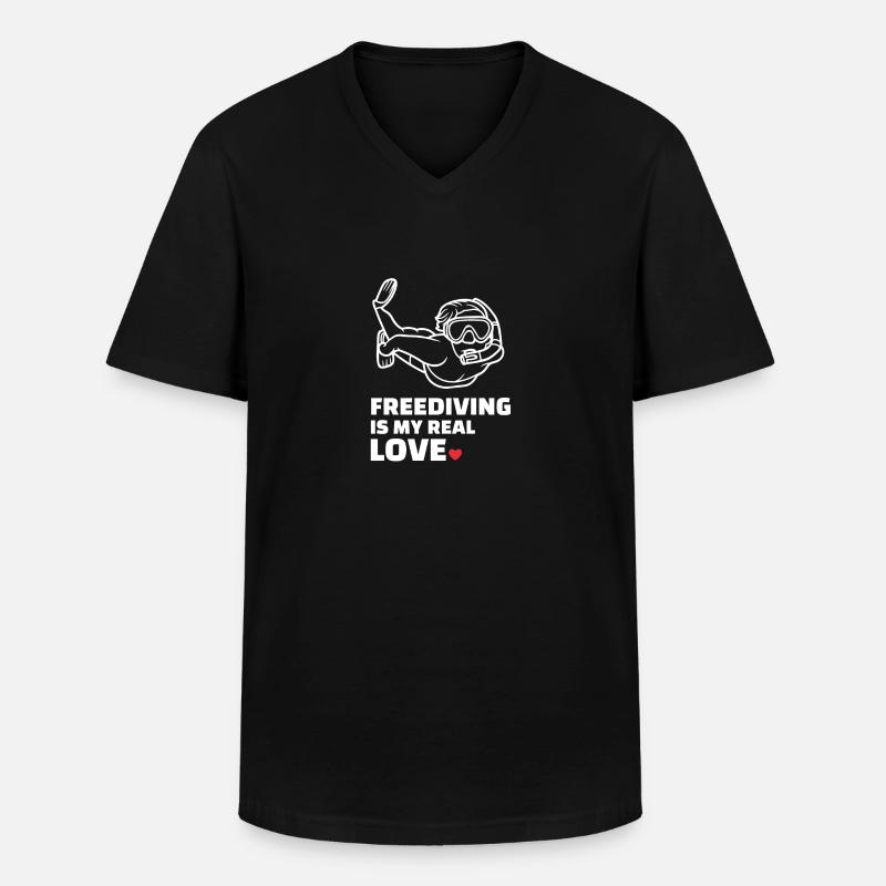 Freitauchen - Männer-T-Shirt mit V-Ausschnitt - Schwarz