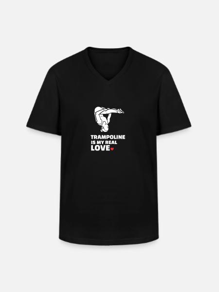 I love trampoline - Men's V-Neck T-Shirt - black