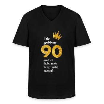 90 Jahre Gold Geburtstag - Männer-T-Shirt mit V-Ausschnitt - Schwarz - Vorne - AI Model Male 178 dark (178cm)