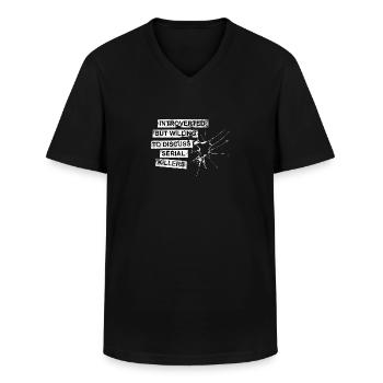 introverted but willing to discuss serial killers - Männer-T-Shirt mit V-Ausschnitt - Schwarz - Vorne - AI Model Male 178 dark (178cm)
