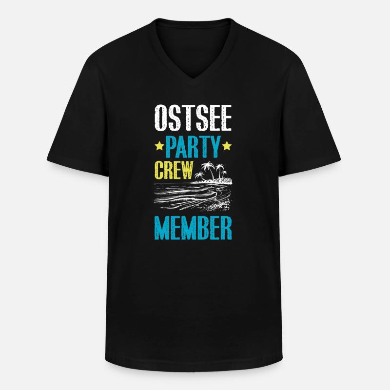 Ostsee Party Crew - Männer-T-Shirt mit V-Ausschnitt - Schwarz