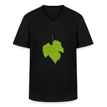 Maple leaf - Men's V-Neck T-Shirt - black - Front - AI Model Male 178 dark (178cm)