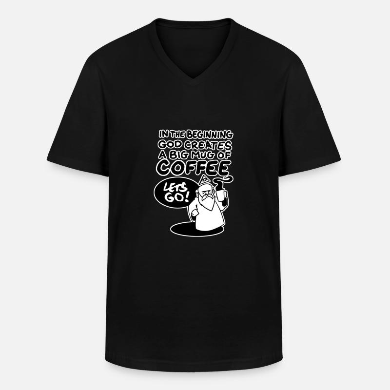 Coffeegod - Männer-T-Shirt mit V-Ausschnitt - Schwarz