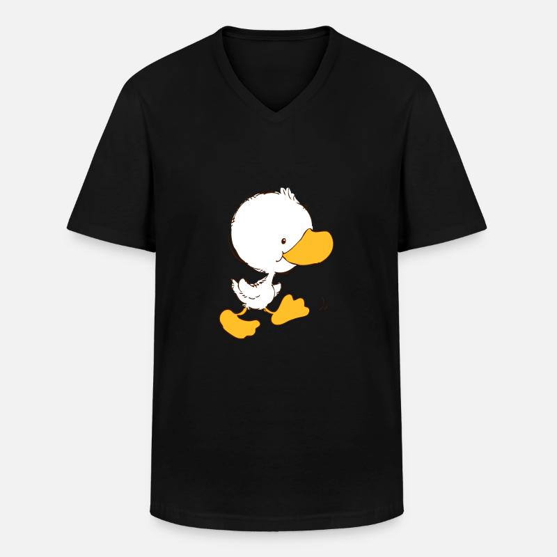 ffWalking Entlein - Männer-T-Shirt mit V-Ausschnitt - Schwarz