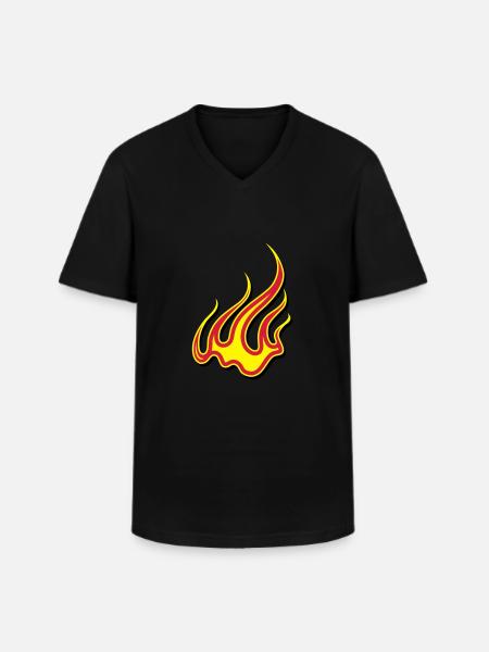 Fire flames art - Men's V-Neck T-Shirt - black