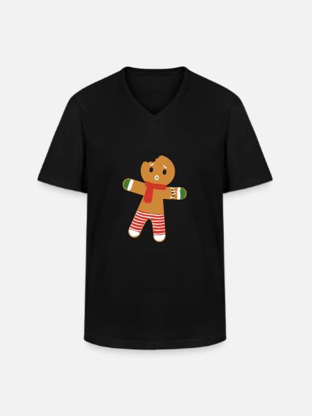 Weihnachtskeks - Männer-T-Shirt mit V-Ausschnitt - Schwarz