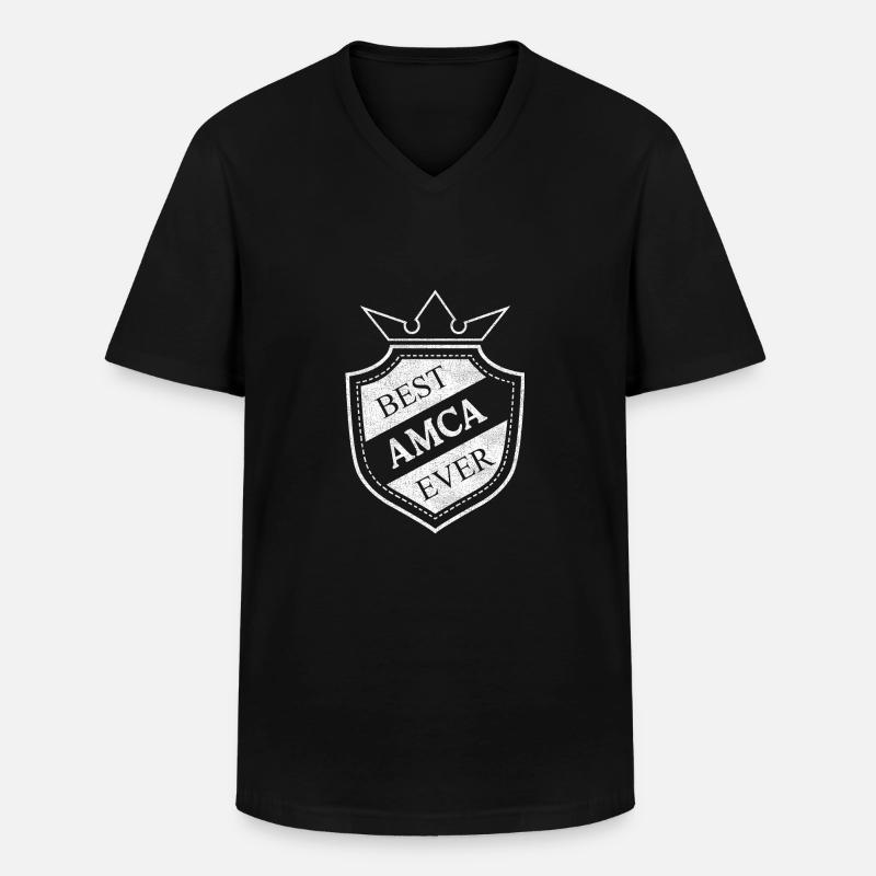 Amca - Männer-T-Shirt mit V-Ausschnitt - Schwarz