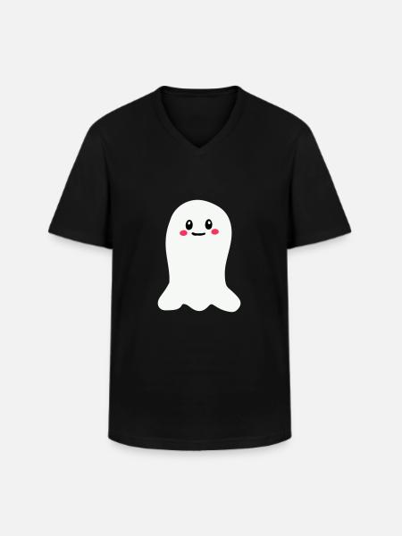 Fantôme - T-shirt col V Homme - noir