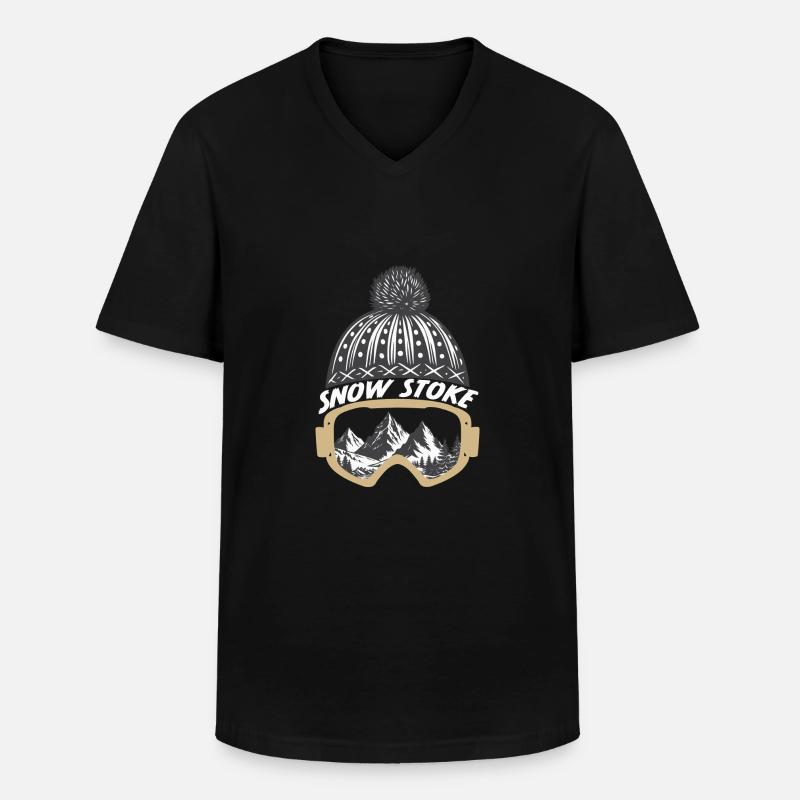 Snow Stoke - Männer-T-Shirt mit V-Ausschnitt - Schwarz