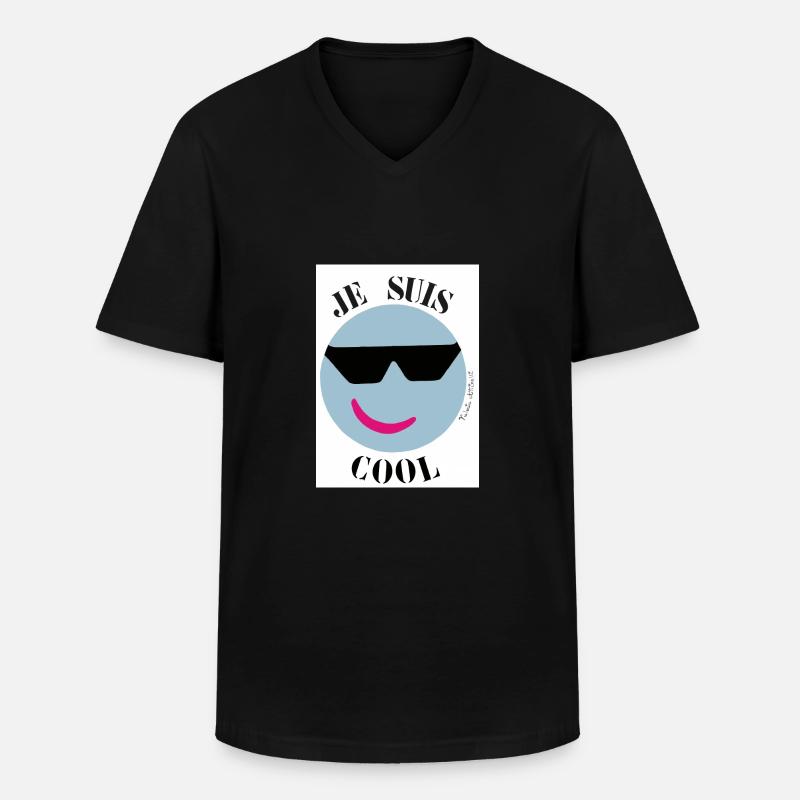 Ich bin Kühle - Männer-T-Shirt mit V-Ausschnitt - Schwarz