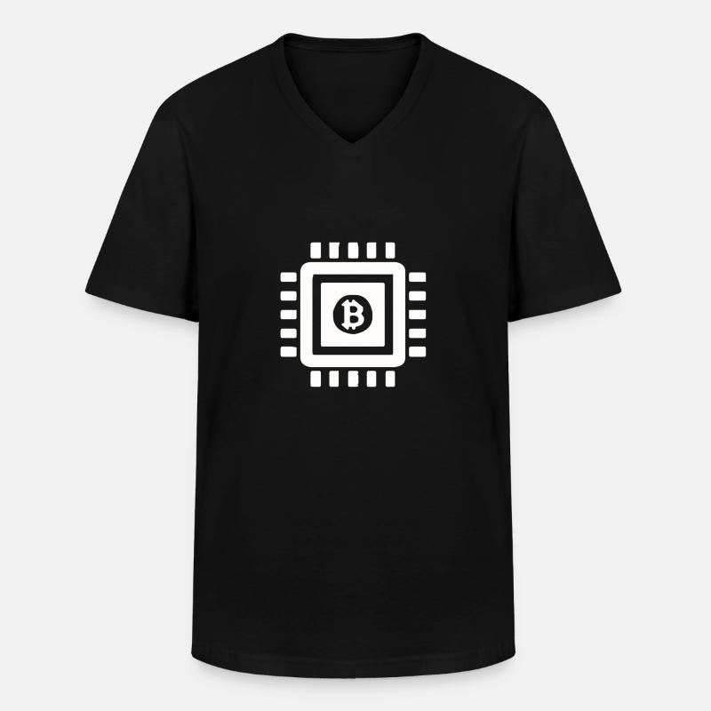 Bitcoin processor - T-shirt col V Homme - noir