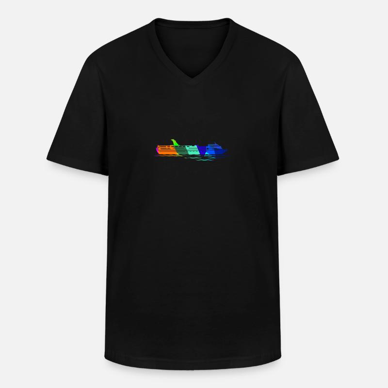Kreuzfahrtschiff Regenbogen Polygon Schiffe - Männer-T-Shirt mit V-Ausschnitt - Schwarz