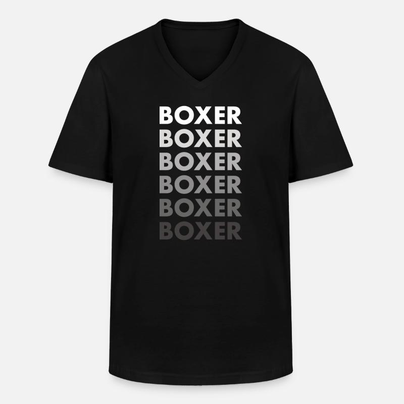 Boxer - Männer-T-Shirt mit V-Ausschnitt - Schwarz