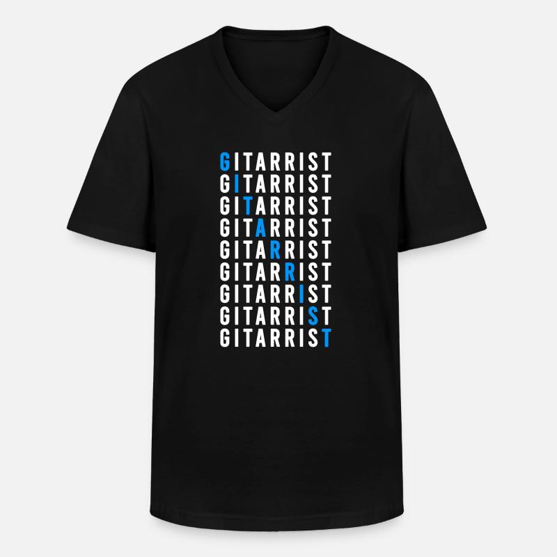 Gitarrist - Männer-T-Shirt mit V-Ausschnitt - Schwarz