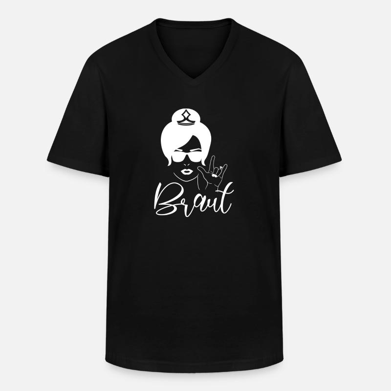 Braut Hochzeit Ehe Geschenk - Männer-T-Shirt mit V-Ausschnitt - Schwarz