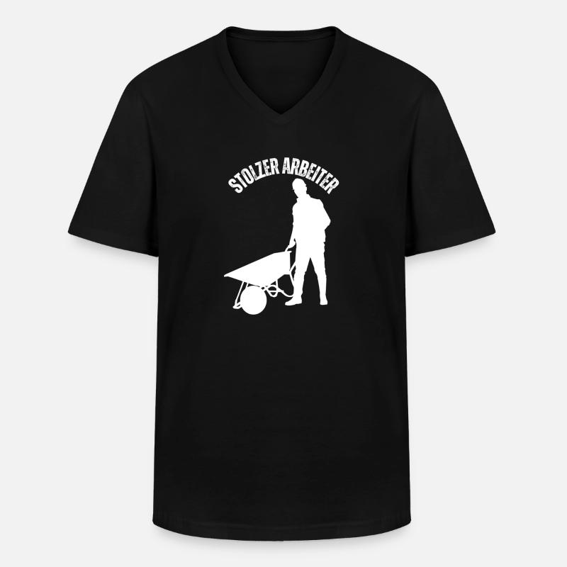 Stolz Arbeiter zu sein - Männer-T-Shirt mit V-Ausschnitt - Schwarz