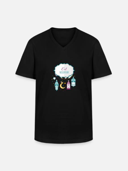 Eid Mubarak - Men's V-Neck T-Shirt - black