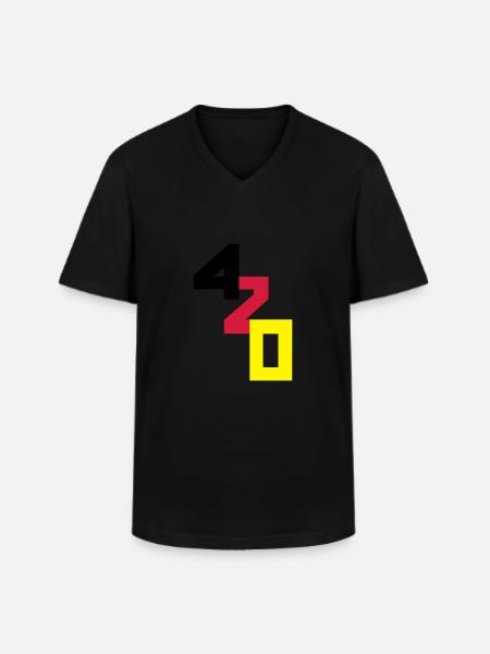 420er - Männer-T-Shirt mit V-Ausschnitt - Schwarz
