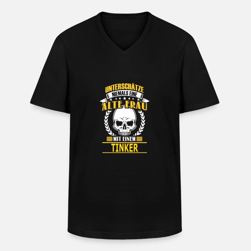 TINKER - Männer-T-Shirt mit V-Ausschnitt - Schwarz
