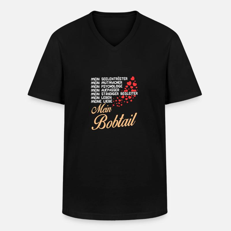 Bobtail - Mein - Männer-T-Shirt mit V-Ausschnitt - Schwarz
