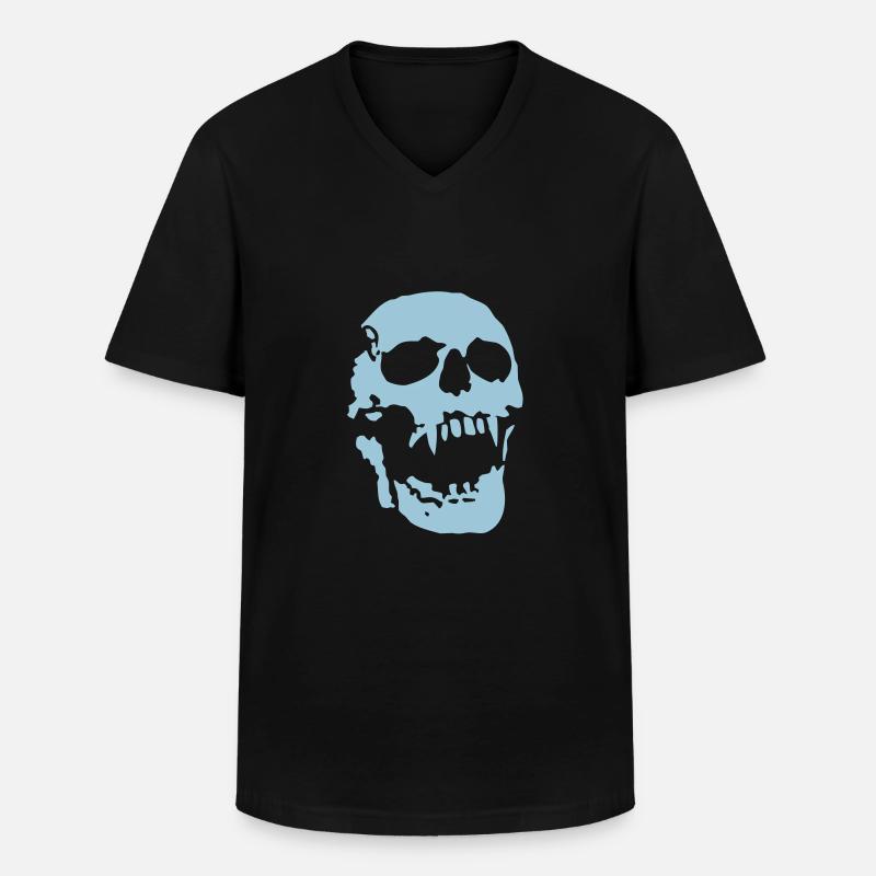 scream_skull - Männer-T-Shirt mit V-Ausschnitt - Schwarz