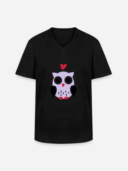 Eule - T-shirt col V Homme - noir