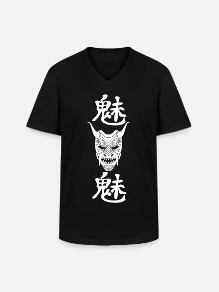 Manga white demon - Men's V-Neck T-Shirt - black