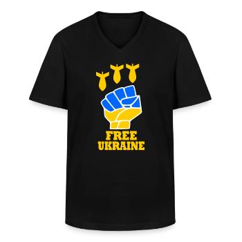 Ukraine - Männer-T-Shirt mit V-Ausschnitt - Schwarz - Vorne - AI Model Male 178 dark (178cm)