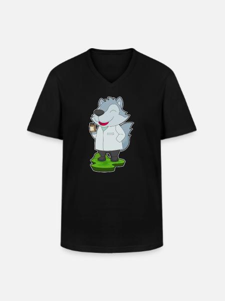 Wolf Doctor Medicine - Men's V-Neck T-Shirt - black
