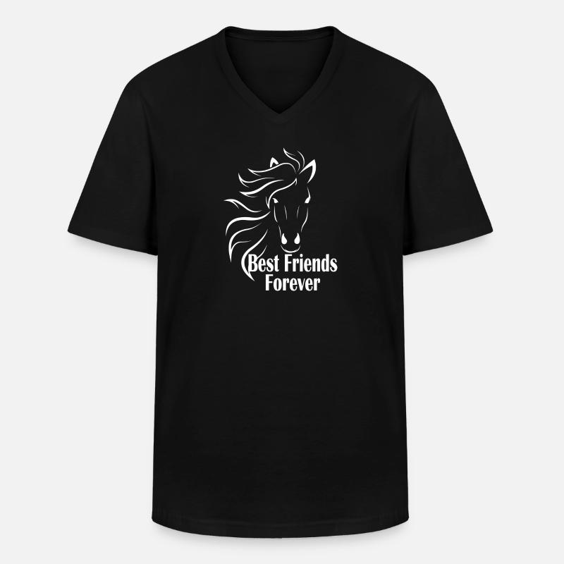 Pferd - Männer-T-Shirt mit V-Ausschnitt - Schwarz