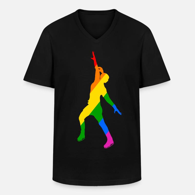 Farbenspiel im Eislauf - Männer-T-Shirt mit V-Ausschnitt - Schwarz