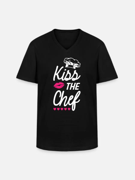 Embrassez le chef - T-shirt col V Homme - noir