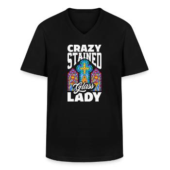 Art du vitrail Artiste du vitrail - T-shirt col V Homme - noir - Devant - AI Model Male 178 dark (178cm)