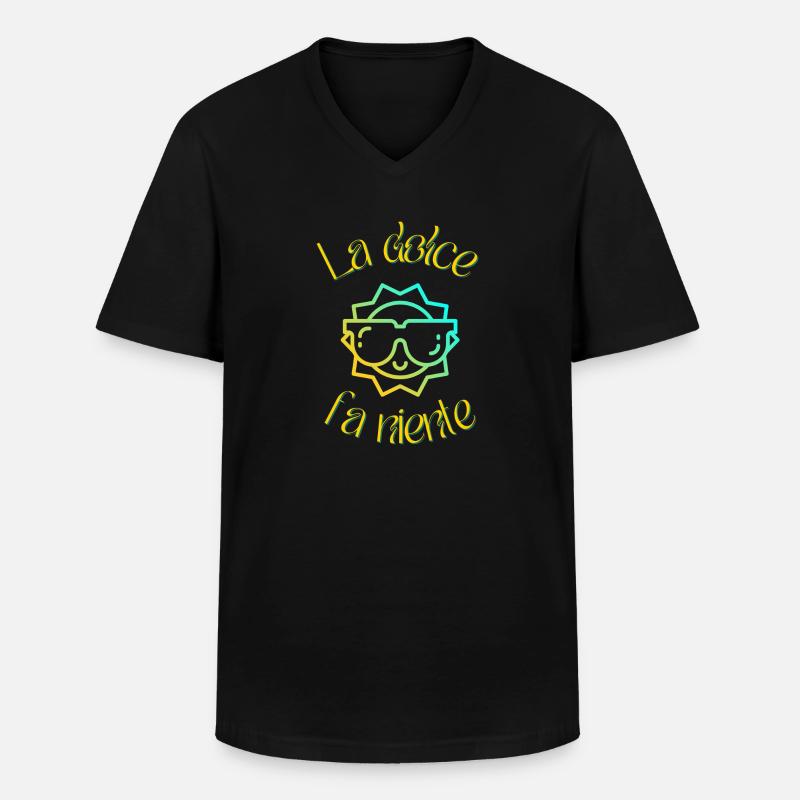 La dolce fa niente - Männer-T-Shirt mit V-Ausschnitt - Schwarz