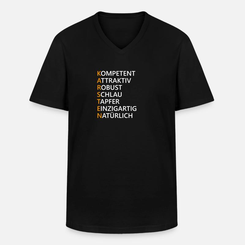 Karsten Name Geschenk - Männer-T-Shirt mit V-Ausschnitt - Schwarz