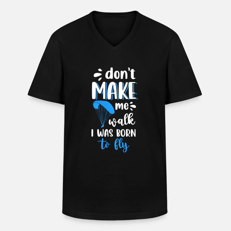 Fallschirm Hängegleiter - Männer-T-Shirt mit V-Ausschnitt - Schwarz