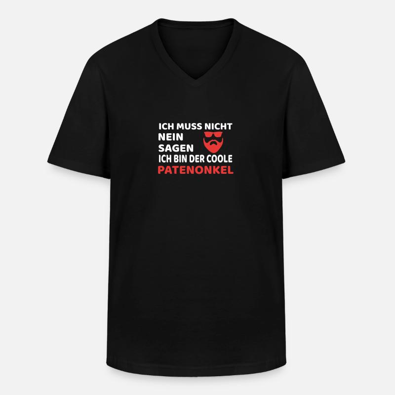 Patenonkel - Männer-T-Shirt mit V-Ausschnitt - Schwarz